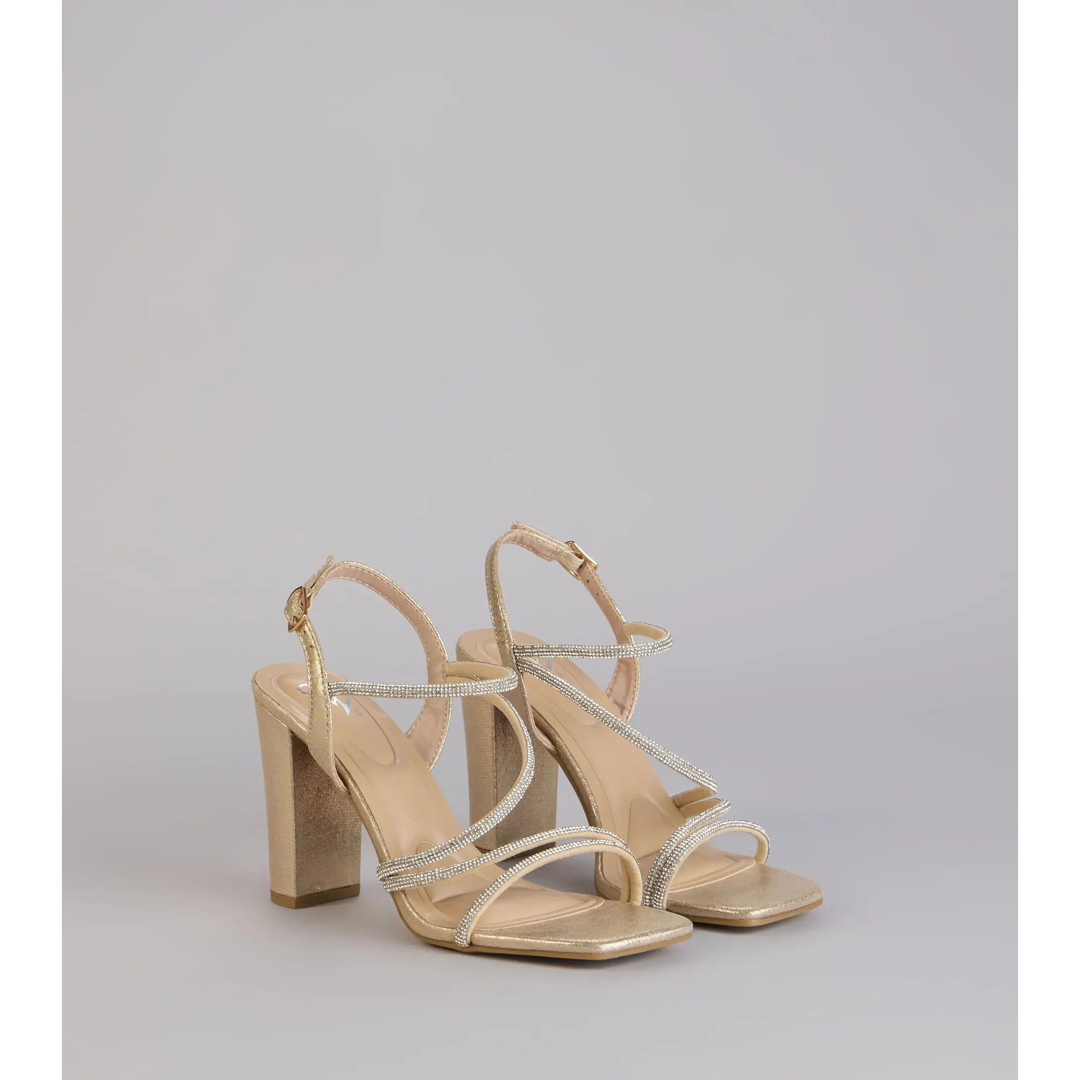 Dance Floor Dazzle Rhinestone Block Heels