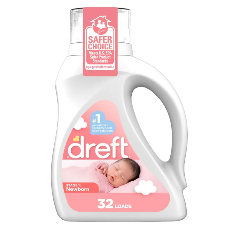 Dreft Stage 1 Newborn Baby Liquid Laundry Detergent, Gentle on Sensitive Skin, HE Compatible, 32 loads