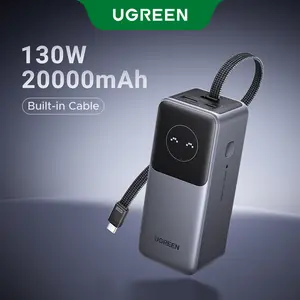UGREEN Nexode Power Bank 20000mAh 130W Portable Charger Built-in USB C Cable, Pack with TFT Smart Display for MacBook/iPad/iPhone 17 16/Samsung S24 and More ,September Restock，TikTokShopBlackFriday ,TikTokShopJumpstartSale