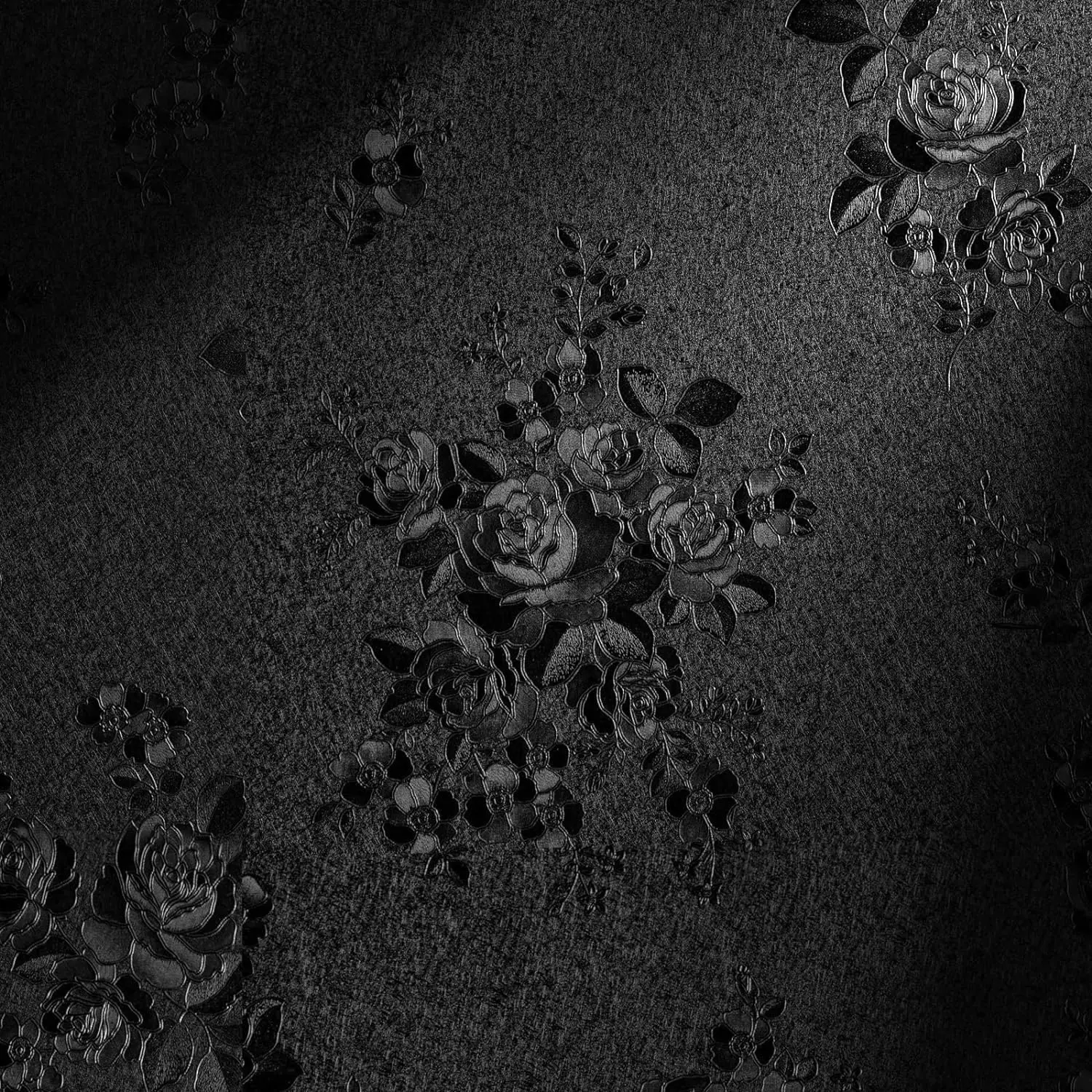Black Peel and Stick Wallpaper Black Floral Embossed Contact Paper 17.7inch X 78.7inch Removable Textured Flower Wallpaper Self Adhesive Thicken Countertops Cabinets Contact Paper
