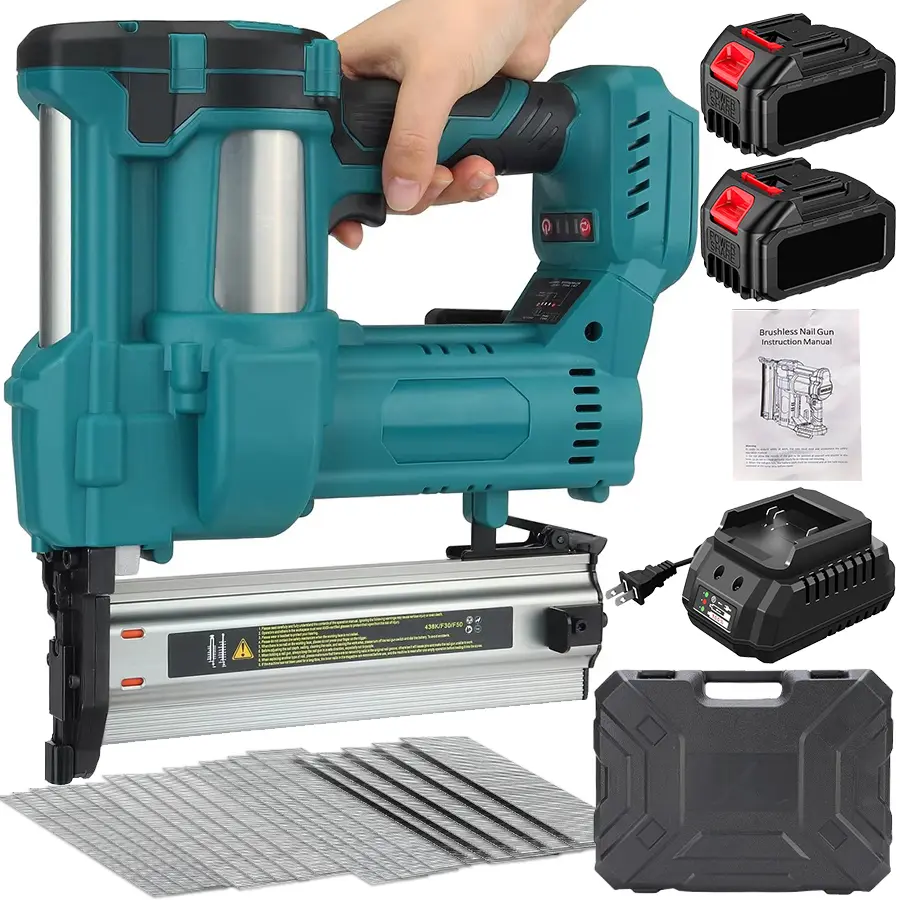 20V Cordless Brad Nailer and Narrow Crown Stapler, 18 Gauge 2-in-1 Power Nail Gun with 2x 2.0Ah Batteries & Charger, Adjustable Depth for Upholstery, Woodworking and DIY Crafts,Gift for Dad#summerfinds