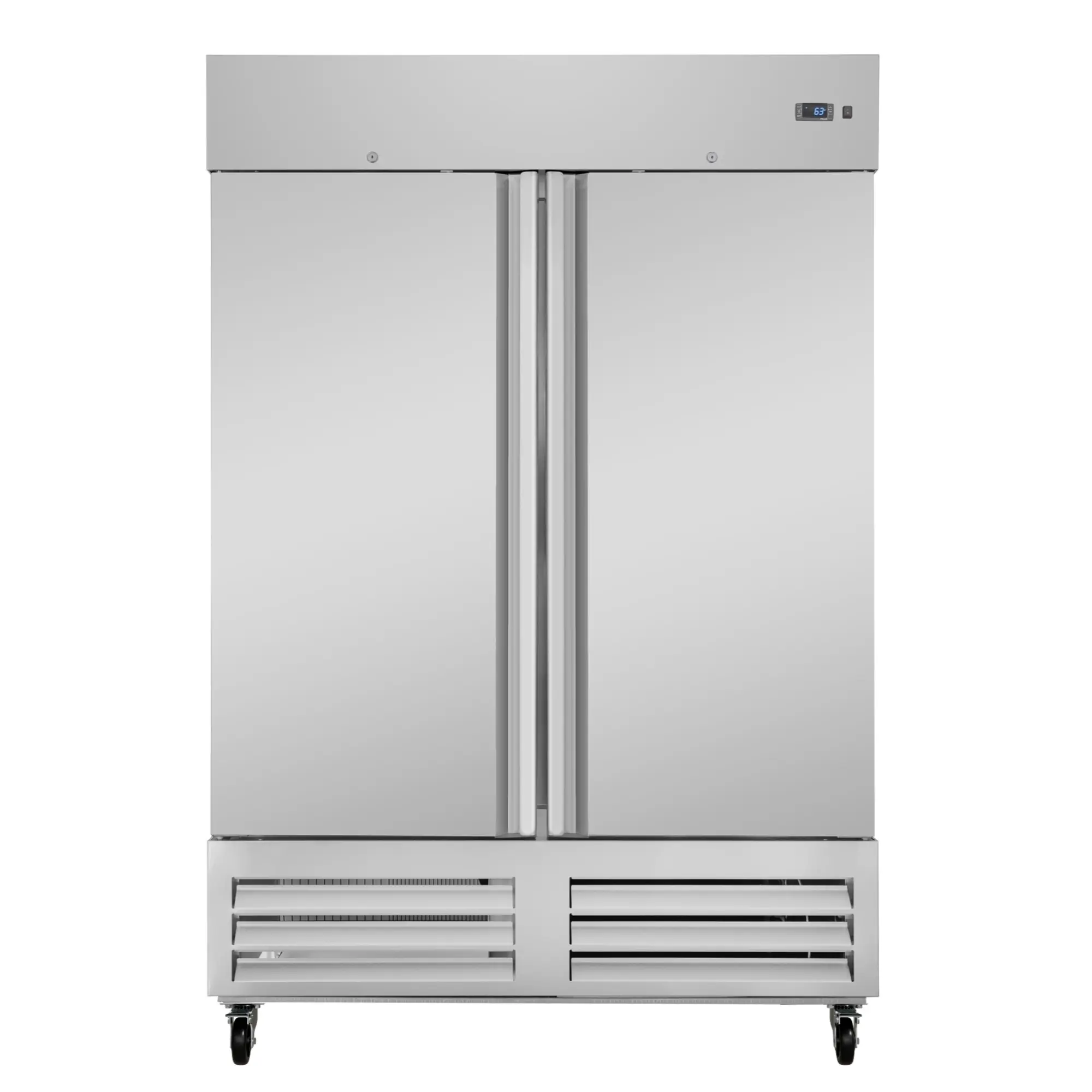 54 in. Commercial Two-Door Convertible Reach-In Refrigerator/Freezer with 48 Cu. Ft. Capacity in Stainless Steel, ETL Listed (KM-RIC-2DSS)