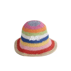 Custom Colorful Straw Bucket Hat