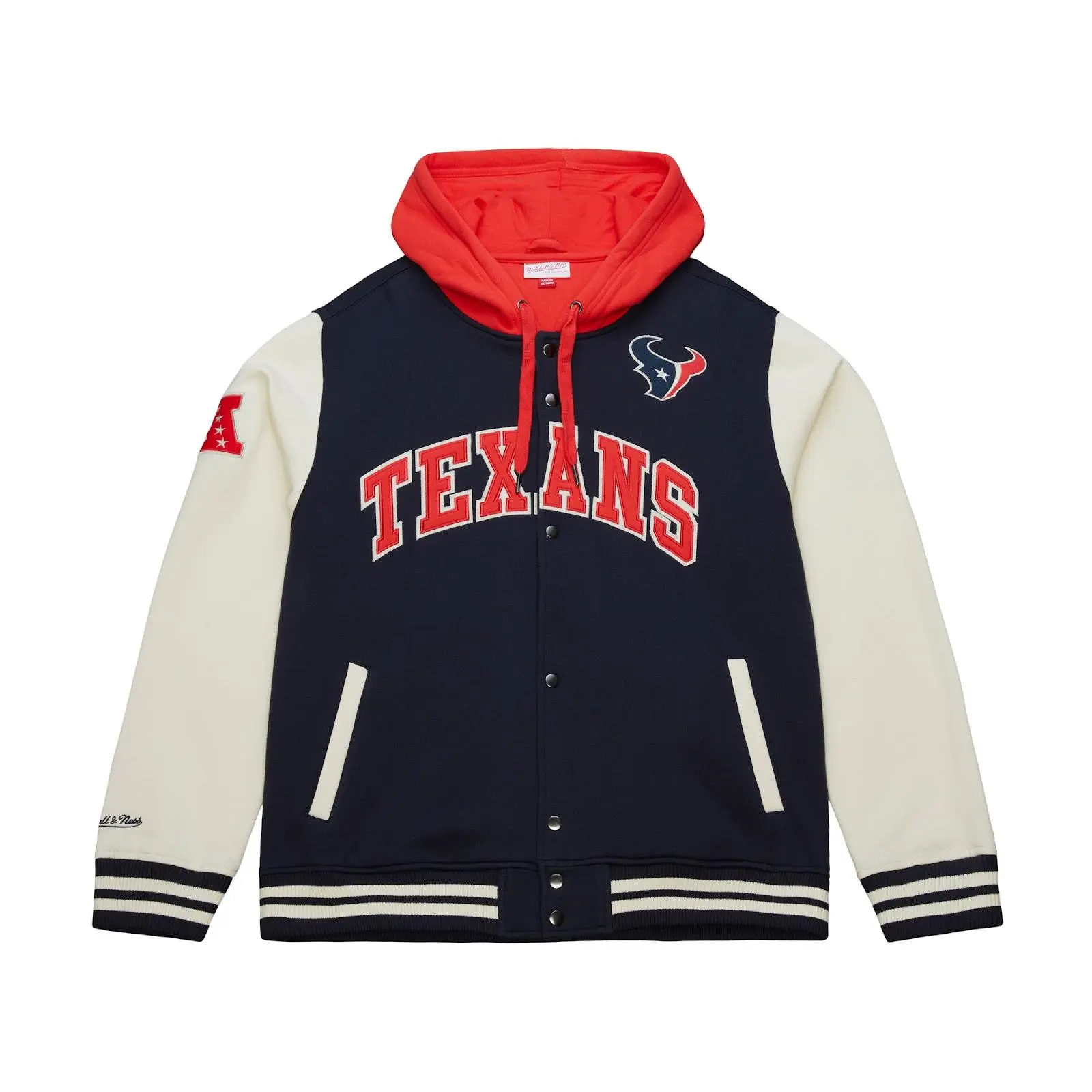 Houston Texans Navy Sideline Fleece Full-Snap Jacket Houston Texans Navy Sideline Fleece Full-Snap Jacket