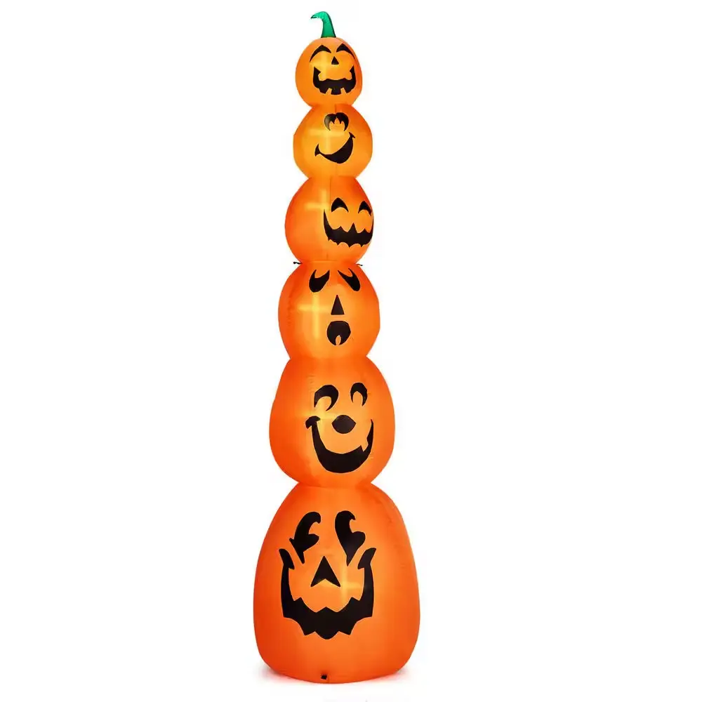 9 Ft LED Stacked Pumpkins Halloween Inflatable | Lighted Outdoor Pumpkin Decoration | Giant Halloween Yard Decor for Lawn, Garden, Porch & Parties Karl home