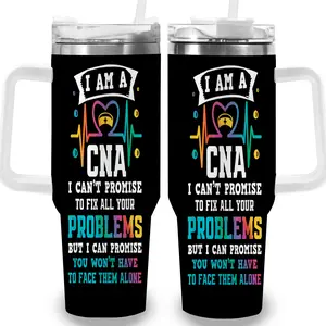 1pc 40oz Heartbeat CNA Support Tumbler with Lid, Insulated Travel Mug, Gift for Women Men, Ideal for Halloween, Independence Day, Memorial Birthday Gift, Coffee Cup, weird stuff