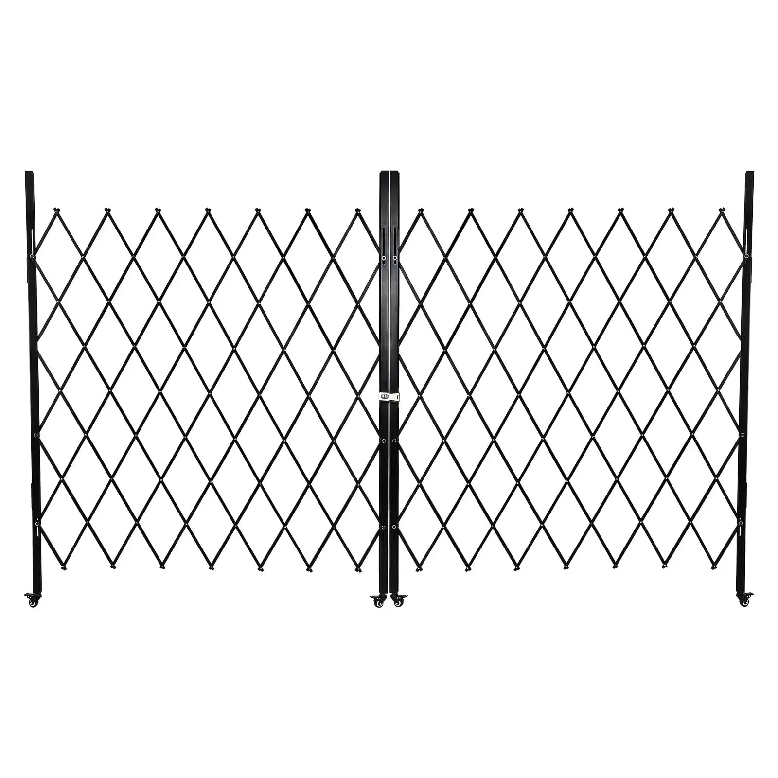 GARVEE Folding Security Door: Durable Steel Construction with 360° Rolling Wheel, Expandable Fence Gate for Courtyards, Garages, and Gardens, Available in Single or Double with Easy Lock Mechanism