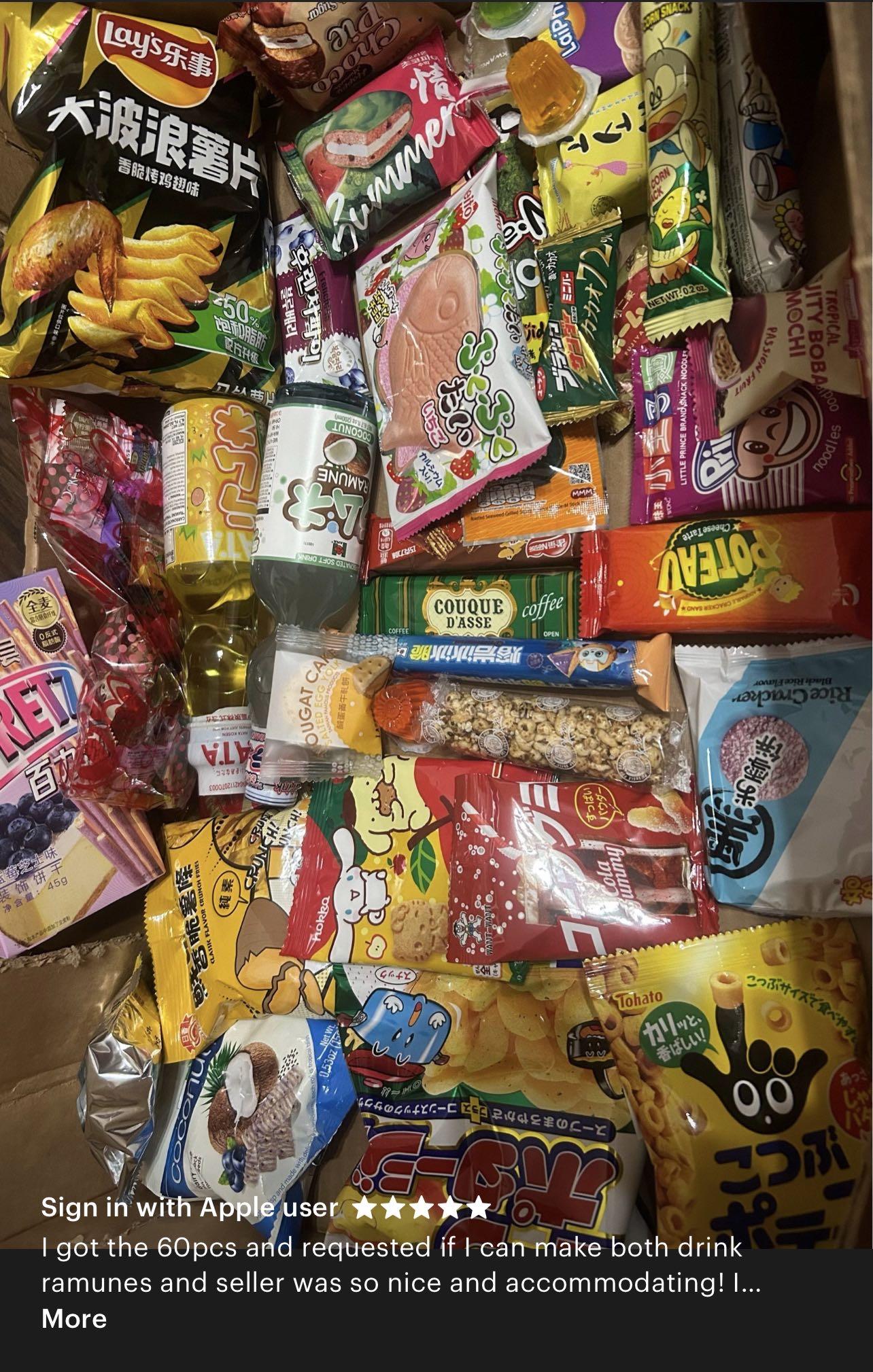 Multi sizes Asian Snack Box - Sweet & Savory Variety - Ramen, Candies, Drinks Random Surprise Set