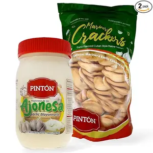 Cracker & Dip Paquete variado | Paquete de 3 piezas con alioli cremoso de ajo más dos sabores distintivos de galletas: ligeramente salado y ajo-romero | Para embutidos y aperitivos | PINTON
