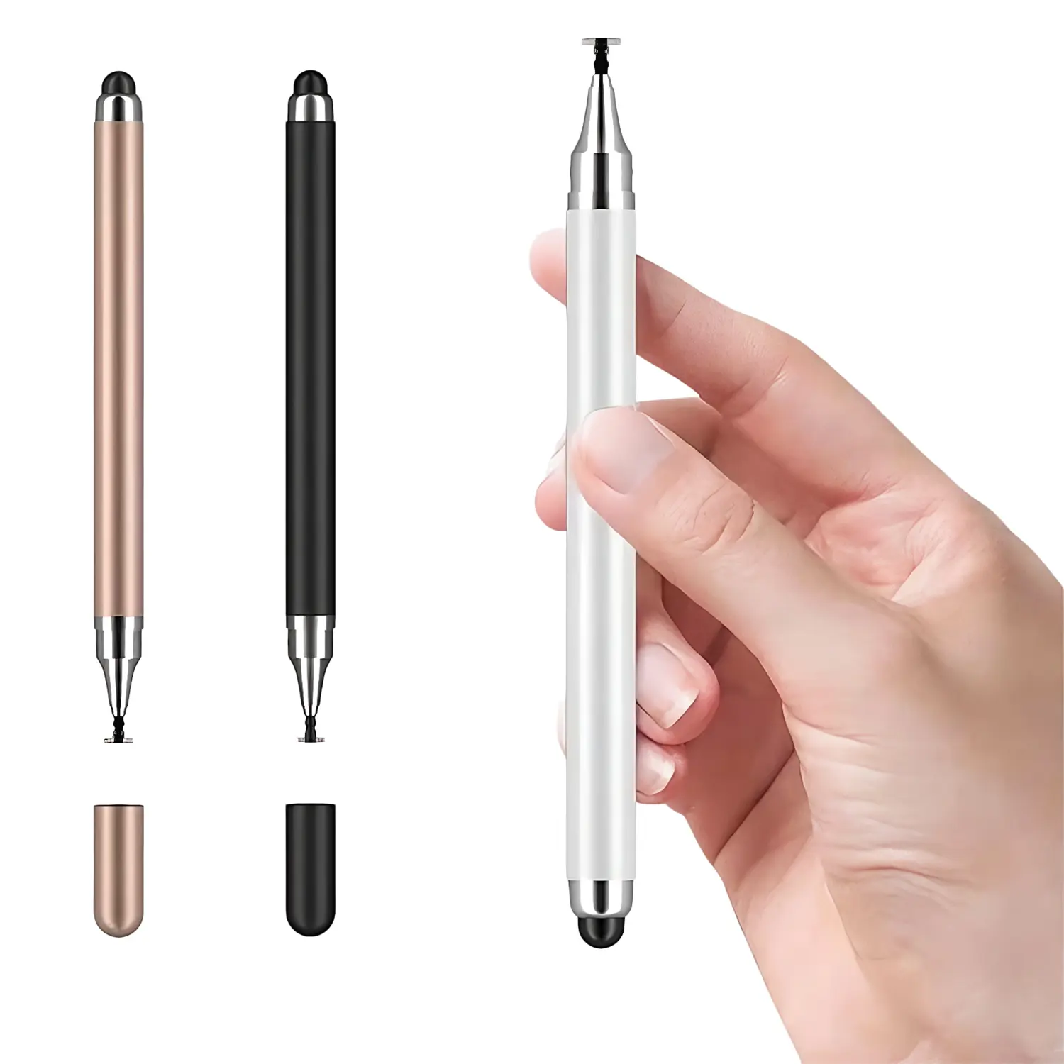 3Pcs 2-in-1 Capacitive Digital Electronic Stylus Pen, Universal Mobile Touchscreen Pen for Phone, Tablet Drawing & Note-Taking, Capacitive Stylus Pen