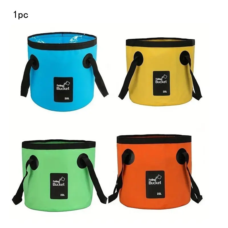 20L Portable Folding Water Storage Bucket, Collapsible Water Container, Durable PVC Water Bucket with Handle, Suitable for Camping Tools, Fishing, Travel, Road Trip Essentials & Outdoor Gardening