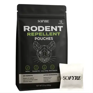 SoFyre Rodent Repellent Pouches (12 Pouches) – Natural Rodent Repellent with Peppermint & Cinnamon Oils – Helps Keep Mice Out of Homes, Cars, Garages & Storage Areas