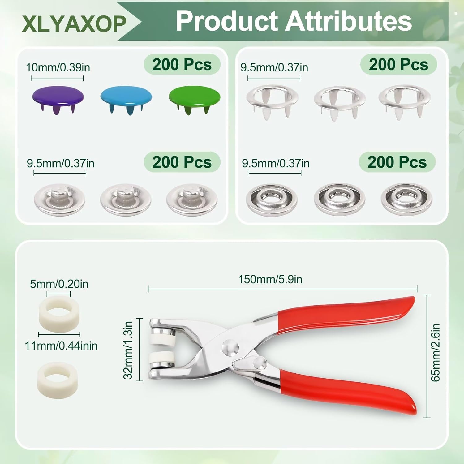 804 Count Snap Fasteners Tool Kit Hollow and Solid Metal Prong Snaps Buttons with Setting Tool for Clothing Crafting Sewing,Leather Snaps Buttons for Jeans Wears Bags