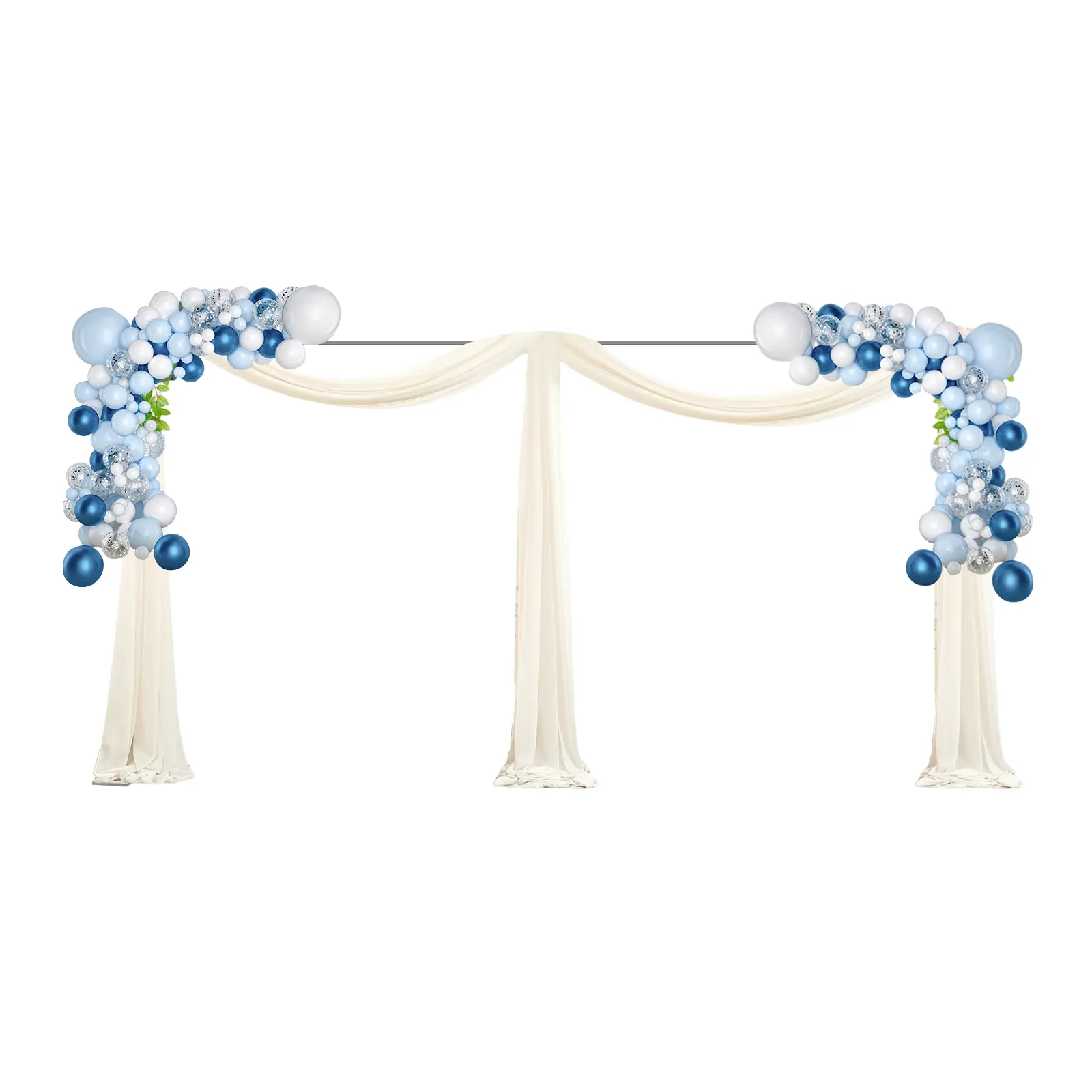 Sturdy Wedding Arch Backdrop Adjustable Stand Kit - Stainless Steel Pipe & Drape Photography Tool with 3 Large Bases, 3-9.8ft Height, 6.5-19.7ft (6m) Width, 10kg/22lbs Load Capacity, Wind Resistant for Camera Photo Booth Displays