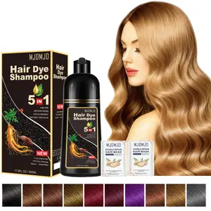 Golden Brown Hair Dye Shampoo 5 in 1 for Gray Coverage, Long-lasting Hair Color Shampoo Easy At-Home Use, Safe and Gentle Formula for All Hair Types 16.9 Fl Oz