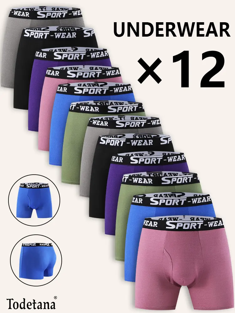 12 Pack Men's Boxer Briefs, Breathable Soft Underwear, Moisture-Wicking Comfort Fit, Multi-Color Stretch Shorts with Functional Fly, Everyday Wear, Gym, Running, All Season Essentials Gift for Men