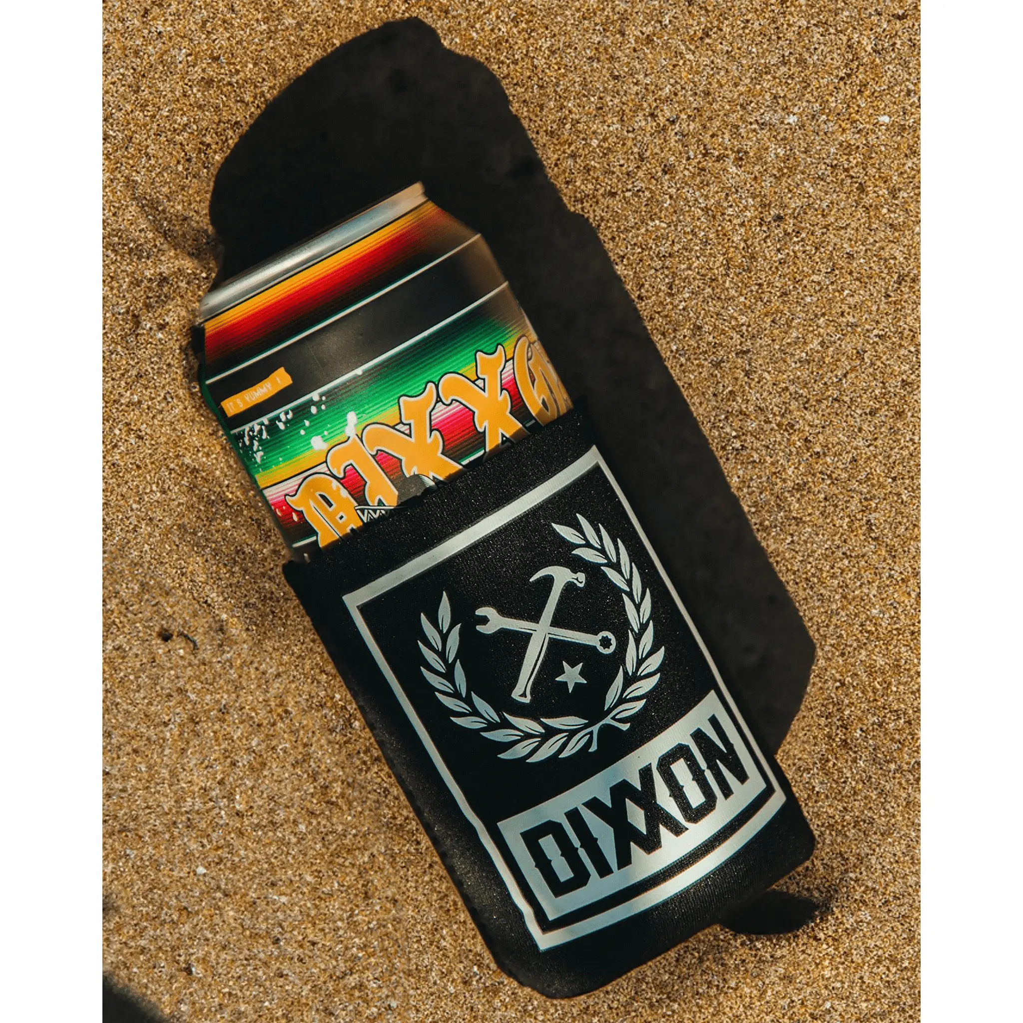 Box Crest Coozie Can Cooler - Black & White