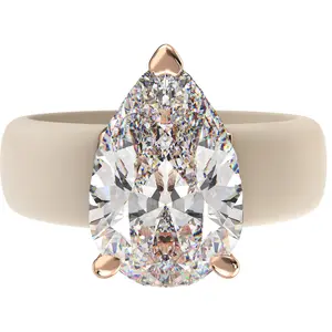 Silicone Ring – 8×12 mm Pear Cut CZ | Patent-Pending Design - GlowStone Collection