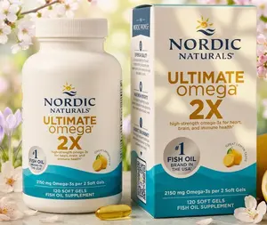 Nordic Naturals Ultimate Omega 2X Lemon Flavor - 120 Soft Gels - 2150 mg Omega-3 - High-Potency Fish Oil with EPA & DHA