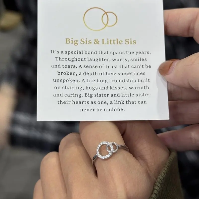 YLNWH Big Sis & Little Sis Ring Bond Together Promise Forever - Simple Meaningful Design for Sisters' Special Relationship Gift