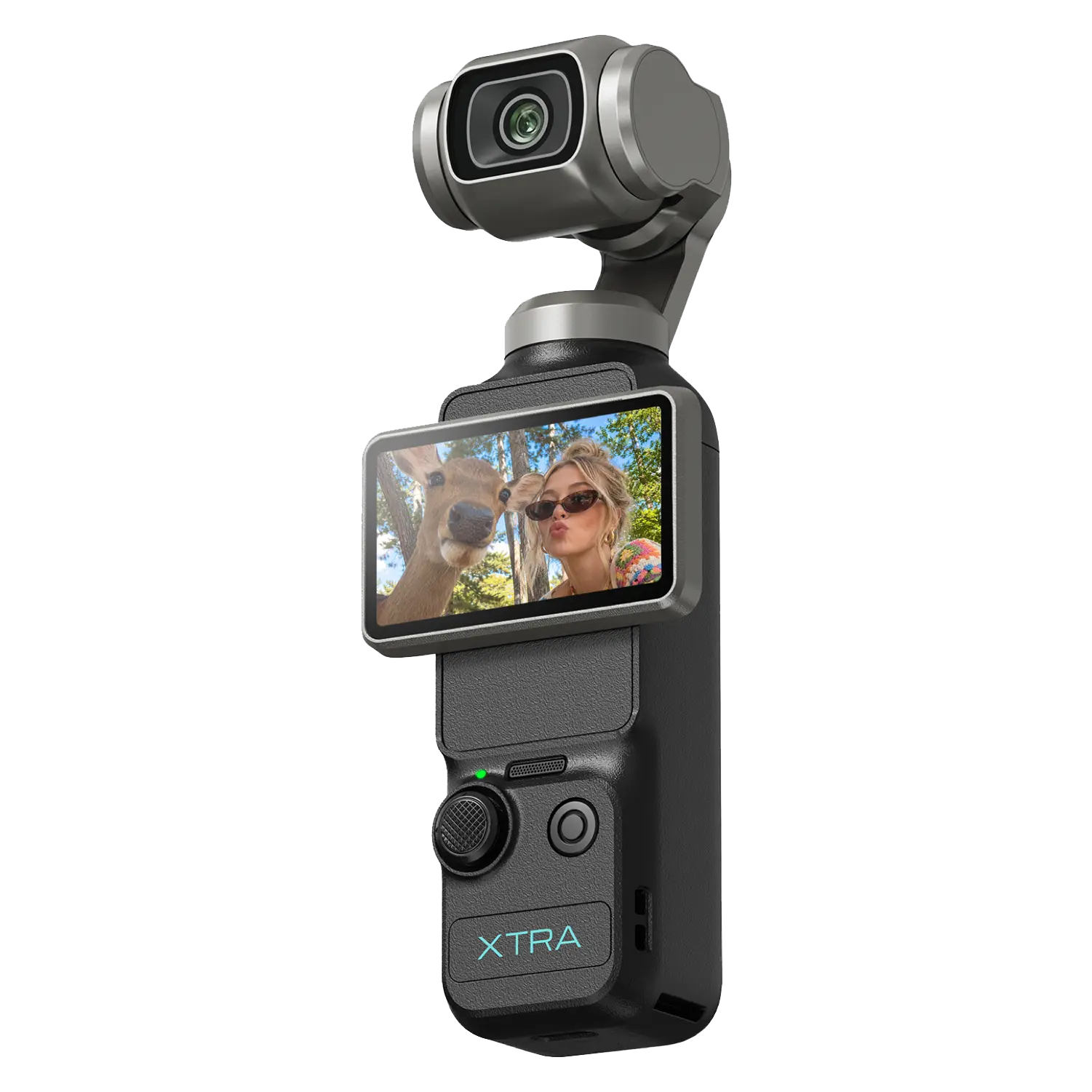 Xtra Muse Vlogging Camera with 1'' CMOS 4K/120fps Videos 3-Axis Gimbal Stabilizer Fast Focusing Face/Object Tracking Portable Handycam Camcorder