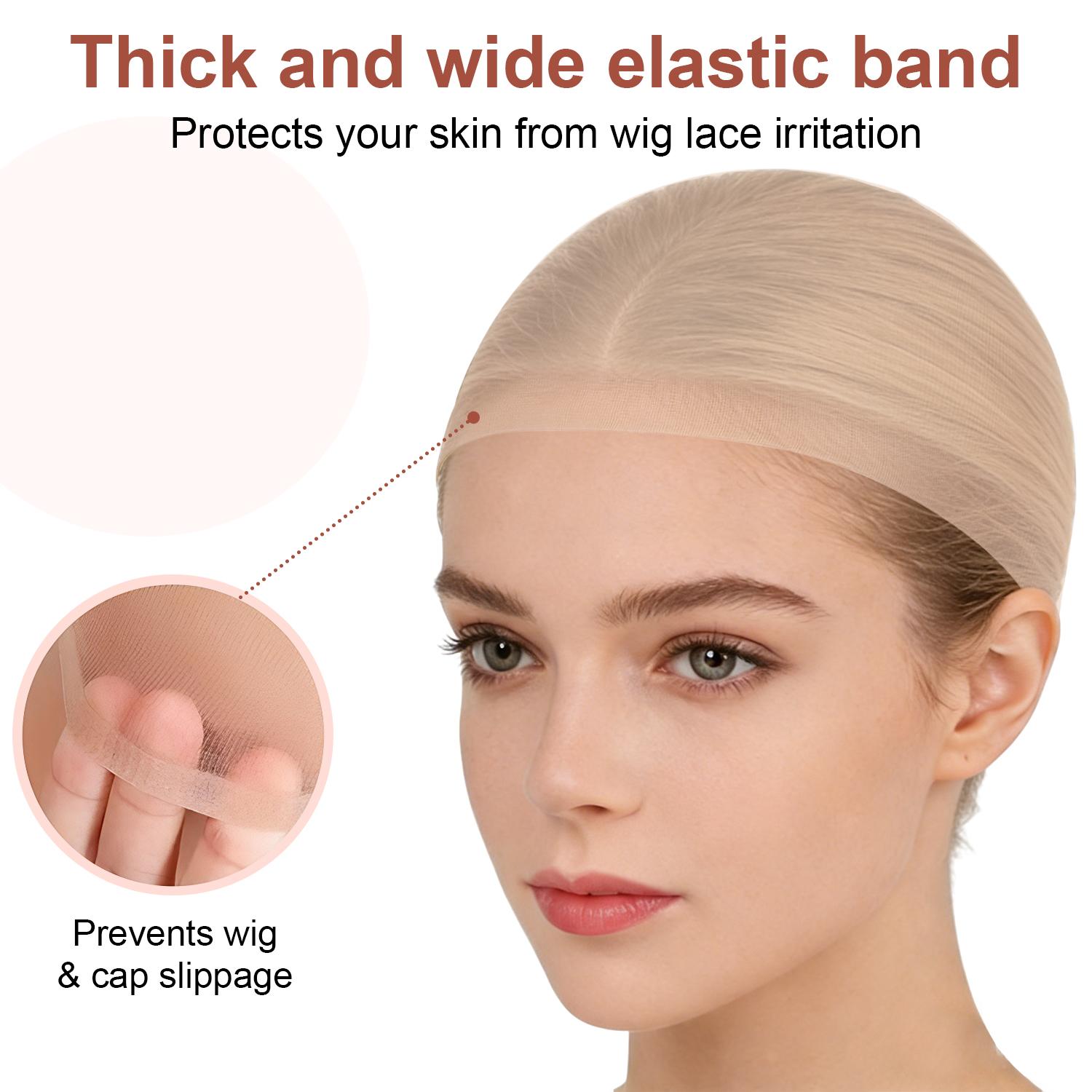 Transparent HD Wig Cap Thin Nylon Cap for Women(2 PCS),For Lace Front Thin Inbisible Breathable Bald Wig Cap,Suitable for Parties Weddings Graduations Cosplay