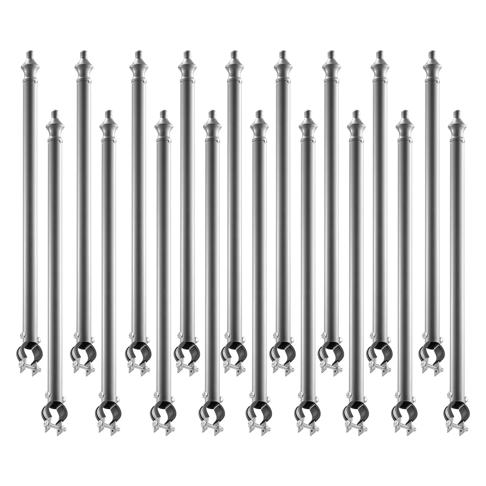 【SummerFinds】VEVOR Galvanized Chain Link Fence Extensions (18 Packs, 27.4in Height) - For 1.3in-1.5in Fence Tops, With U Bracket, Round Bracket, Barbed Wire Extend Arm, Nuts, Mounting Hardware - Gardening, All Seasons Privacy & Dog Jump Prevention