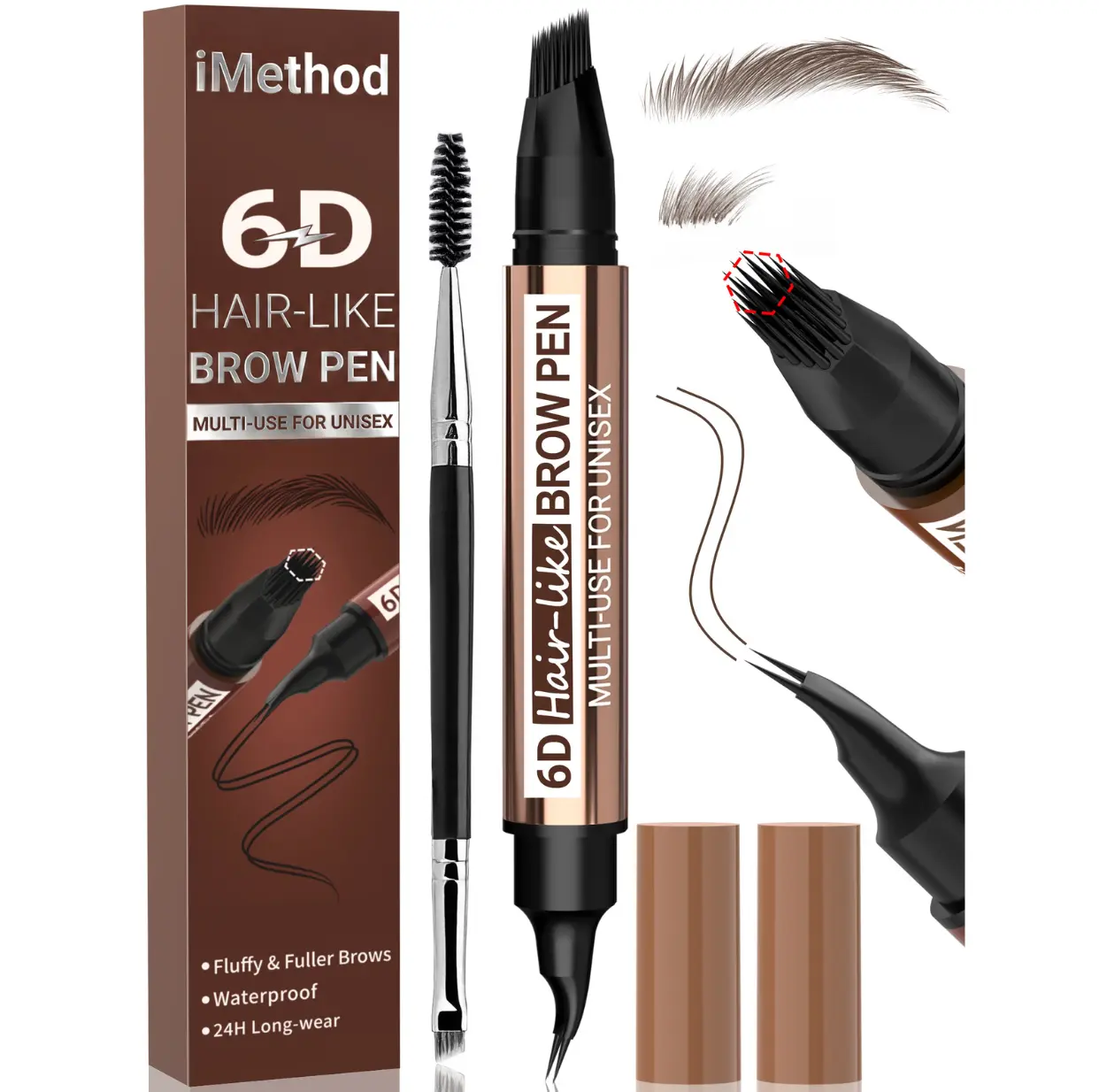 iMethod Eyebrow Pen for Women & Men, Natural Hair-Like Brows & Beard