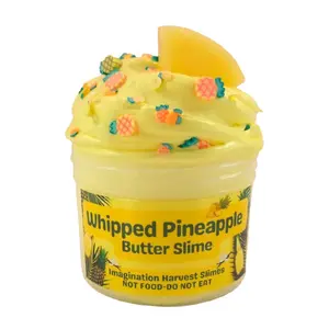 Pineapple Butter Slime - Fluffy Pineapple Scented Slime - Imagination Harvest Slime Shop - Popular Slime