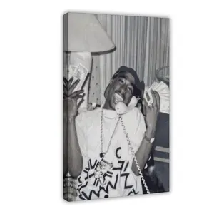 Tupac Shakur Street Photo, Hip Hop Legend Wall Decor, 90s Rap Icon Print, Black & White Urban Themed