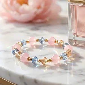 Always Adorable Girl,Mom Valentine's Day Gifts,Pink Crystal Lucky Bracelet,Colorful Crystal Lucky Bracelet For,Special Occasions Gifts For Girlfriends, arpurraina money