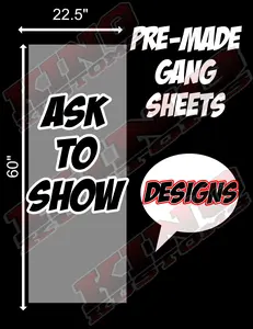Premade DTF Gang Sheet 22.5x60 ASK TO SHOW