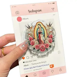 Christian Phone Grip for MagSafe with Expanding Kickstand-Virgin Mary | Jesus | Cross,Comfortable One-Touch Holding,Kickstand for Hands-Free Viewing