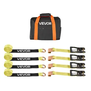 VEVOR Wheel Chock Tie-Down Kit, Summervibes,Summervibes, Tire-Style Motorcycle Tie-Down System, Car Tie Down Kit with Flat Hook, Break Strength 10009 lbs & Working Load 3333 lbs Trailer Tie Down Strap for ATVs, SUVs, Trailers