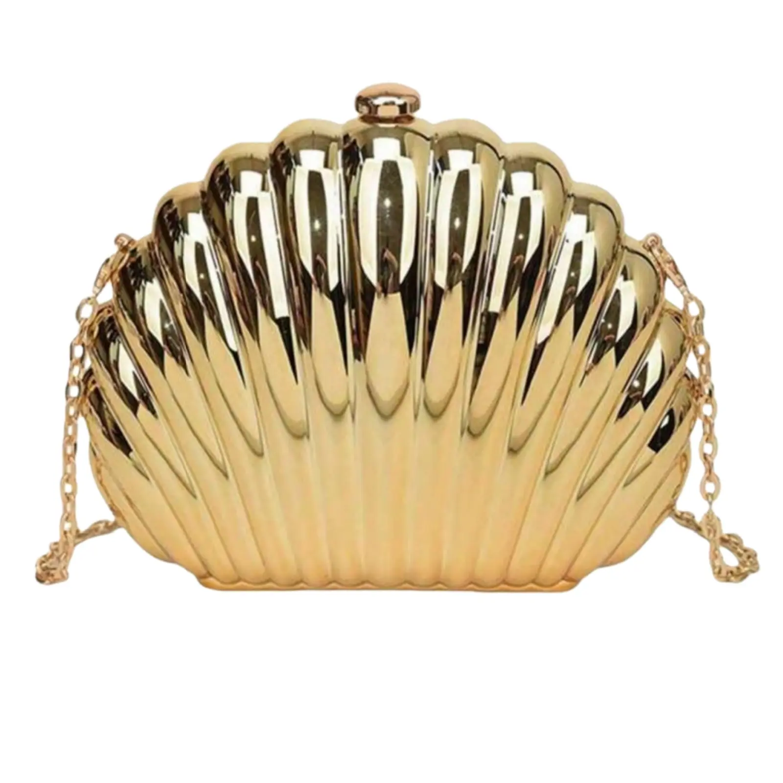 Women's Mini Shell-Shaped Metal Clutch Bag, Elegant Crossbody Evening Purse - Mini Edition Women's Clutches & Wristlets, Vintage Bridal Accessory for Weddings, Dinners, Vintage Bridal Women's Clutches & Wristlets