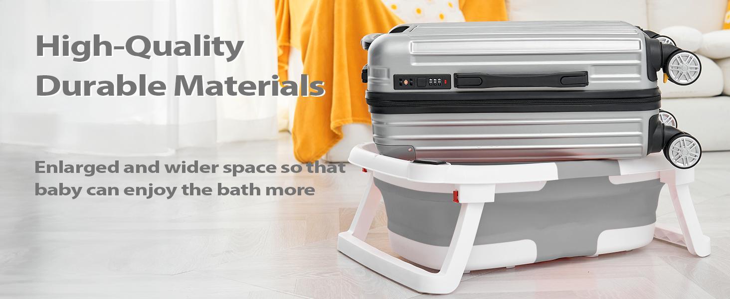 Collapsible Baby Bathtub with Real-time Temp Monitor + Floating Cushion, Foldable Baby Bath Tub Set - Perfect Portable Travel Baby Tub Cute Care Collapsible Baby Bathtub with Real-time Temp Monitor + Floating Cushion, Foldable Baby Bath Tub Set - Perfect Portable Travel Baby Tub Cute Care