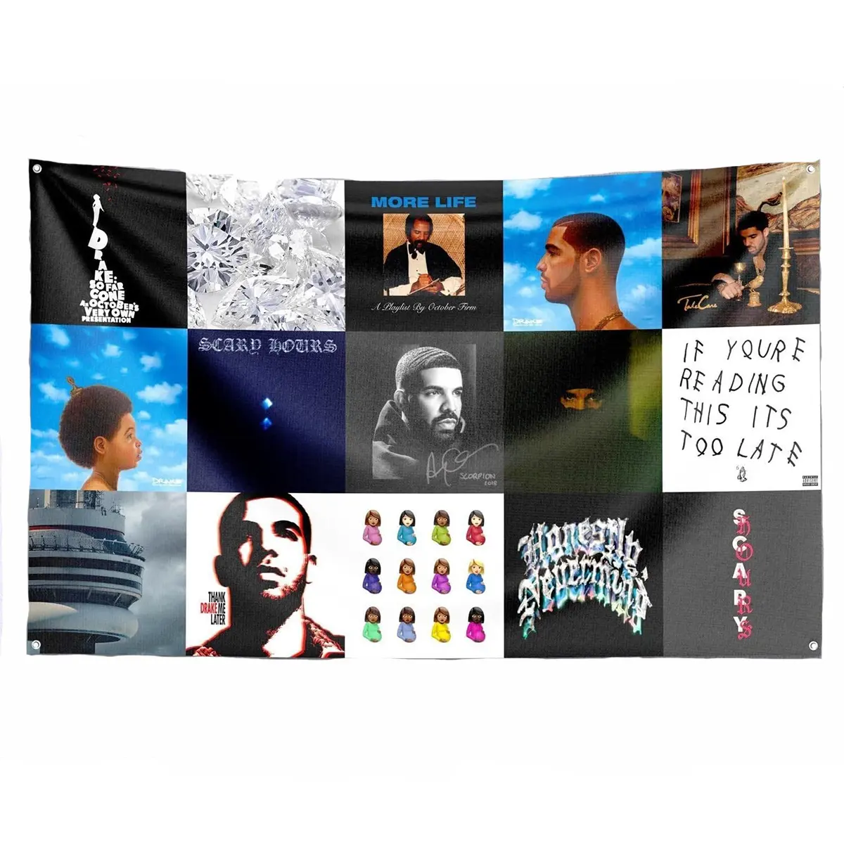 Rapper Flag Tapestry Music Album Cover Collage Tapestry Wall Hanging College Dorm Wall Decor Room Flags Wall Art Home Decor for Bedroom Living Room