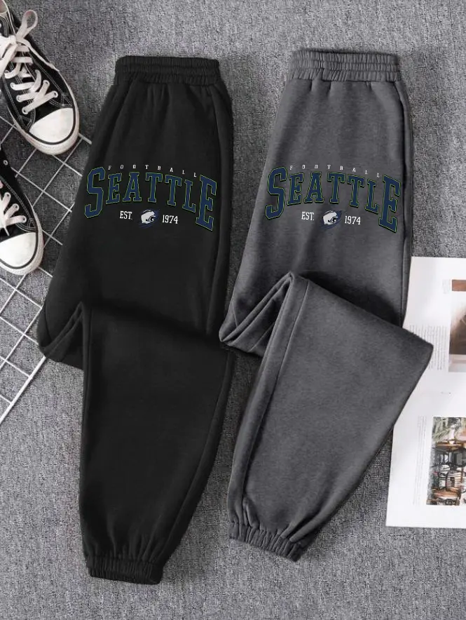 Seattle Football Sweatpants, Vintage Seattle Football Pants, Retro Seattle Football Print Sweatpants, Game Day Apparel merch, Football Fan Gifts