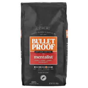 BulletProof Artisan Coffee, The Mentalist™, Whole Bean, Medium-Dark Roast, 12 oz (340 g)