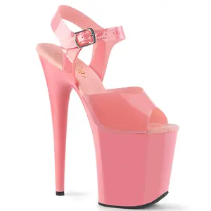 Pleaser Flamingo-808N Women's Classy High Heel Sandals, Ankle Strap Platform Footwear with 8-Inch Heel