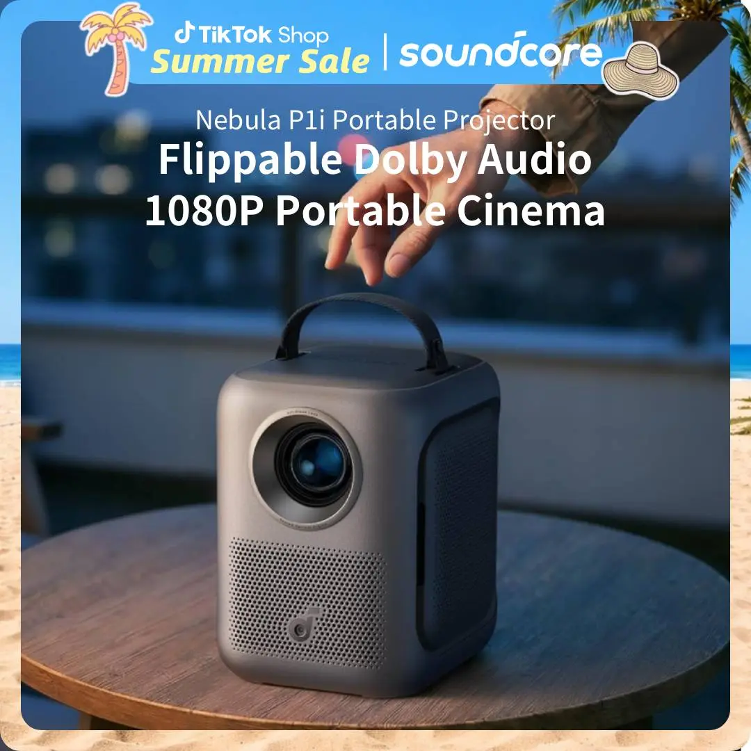 Nebula P1i Portable Projector with WiFi and Bluetooth by soundcore, Flippable Design, 1080P FHD, 380 ANSI Lumens, Auto Focus/Keystone, All-Glass Lens, Built-in Speaker #tiktokshopsummersale,back to school,back to school haul