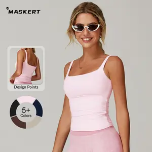 MASKERT Women's Sports Tank Top Soft Casual Stretchy Workout Top for Yoga Gym Running