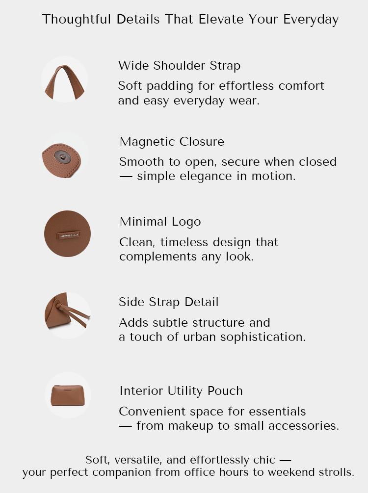 NEWBELLA Lena 2 PCS Set Shoulder Bag - Daily Casual Style, Magnetic Closure, PU Material,dealsforyoudays Wallet Sling Compact tote bag tote bags,FallFreshness