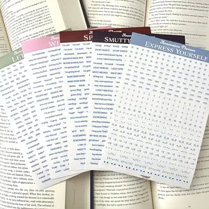 Blue Annotation Phrases Transparent Sticker Sheets