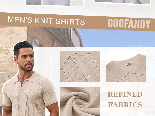 COOFANDY Mens Knit Button Down Shirt Short Sleeve Summer Casual Shirts Vintage Beach Vacation Shirts COOFANDY Mens Knit Button Down Shirt Short Sleeve Summer Casual Shirts Vintage Beach Vacation Shirts