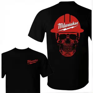 Milwaukee Bold Graphic Skull T-Shirt 100% Cotton Unisex Fit Streetwear Workwear Style Gift For Tool Garage Fans Classic Fit