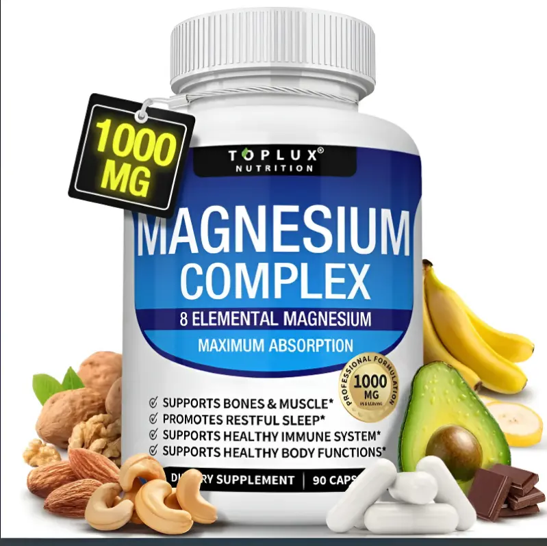 Toplux nutrition magnesium Absorbable Magnesium Complex | Citrate, Malate, Taurate, Chelated for Easy Absorption for Bones |Vegan, Non-GMO | Supplements for men and women | daily energy support | Magnesium Glycinate Multivitamin Complex