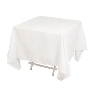 Cotton Blend 70"x70" Square Tablecloth White - Wrinkle-Resistant Fabric for Modern Table Decor