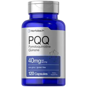 Horbäach PQQ Supplement 40 mg | 120 Capsules | Maximum Strength | Non-GMO and Gluten Free Supplement | Pyrroloquinoline Quinone Disodium Salt