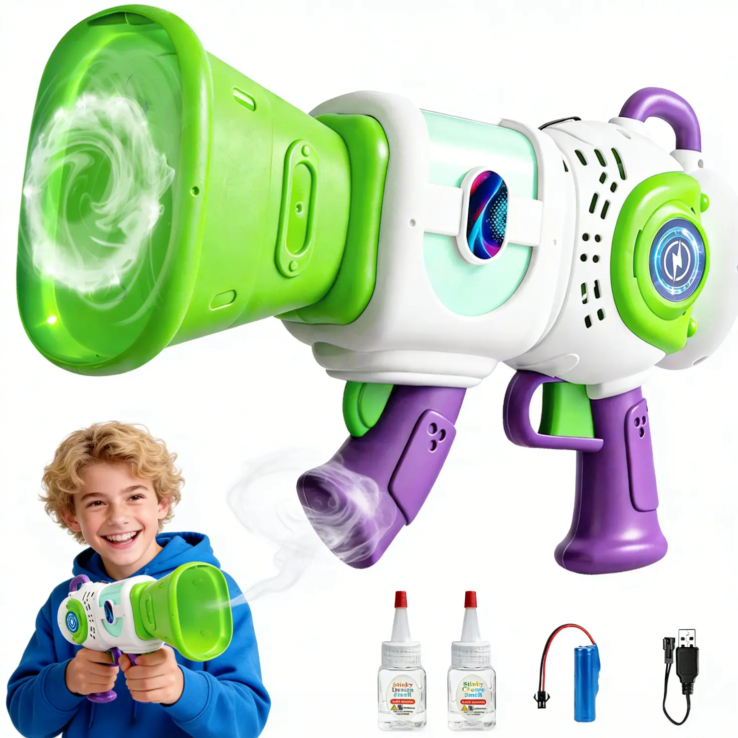 Electric Handheld Toy with Fog despicable Effect Machine,Fun Toy Fully Automatic Portable Magic Puff Toy, Atmosphere Maker, Perfect Holiday Party Birthday Gift for Aged 12 And Above,Stress Relief Toy